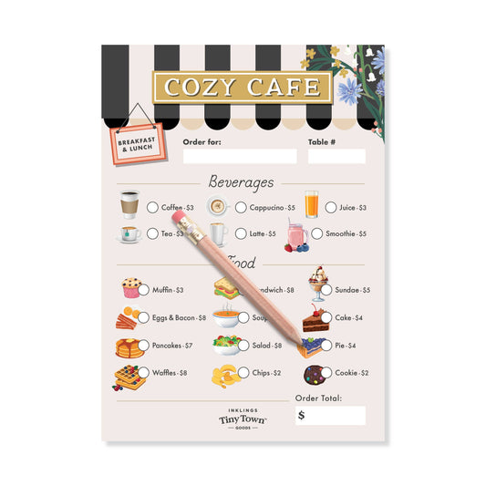 Pretend Play Notepad - Cozy Cafe