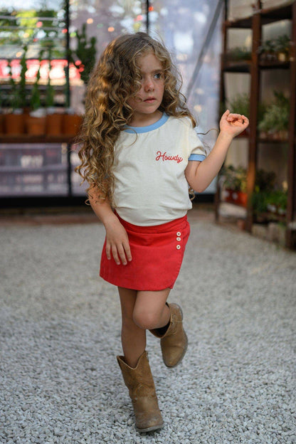 Howdy Vintage Ringer Tee - Blue