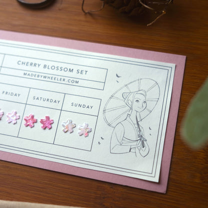 Cherry Blossom Stick-On Earring Set