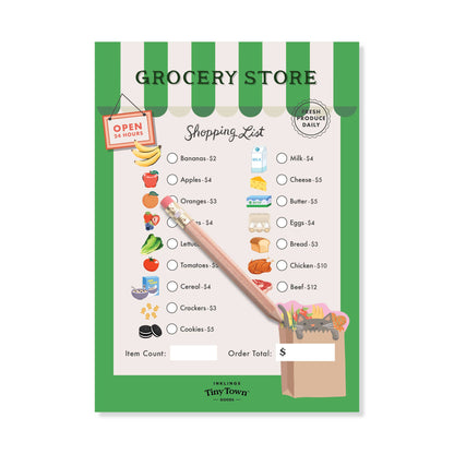 Pretend Play Notepad - Grocery Store